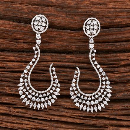Cz Classic Earring With Black Plating