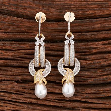 Cz Classic Earring With 2 Tone Plating