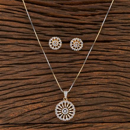 Cz Classic Pendant Set With 2 Tone Plating