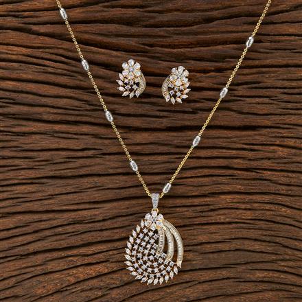 Cz Classic Pendant Set With 2 Tone Plating