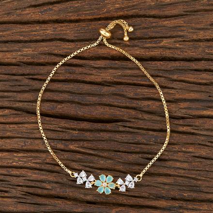 Cz Adjustable Bracelet With 2 Tone Plating
