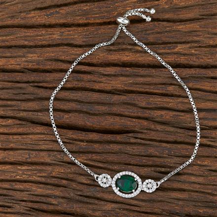 Cz Classic Bracelet With Rhodium Plating