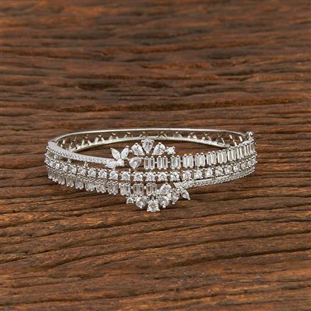 Cz Classic Kada With Rhodium Plating