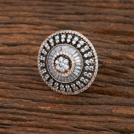 Cz Classic Ring With Black Rose Plating