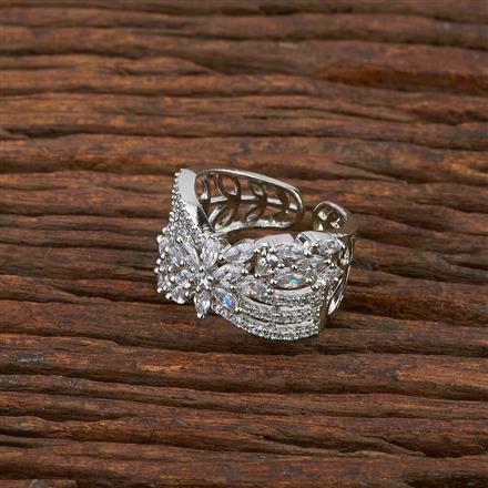 Cz Classic Ring With Rhodium Plating