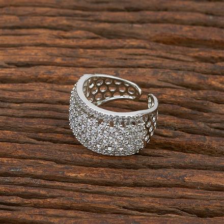 Cz Classic Ring With Rhodium Plating