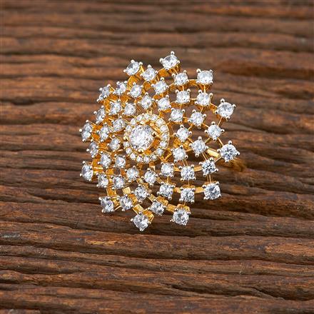 Cz Classic Ring With 2 Tone Plating