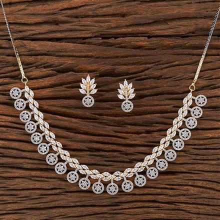 Cz Classic Necklace With 2 Tone Plating