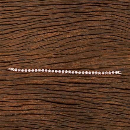 Cz Tennis Bracelet With Rose Gold Plating