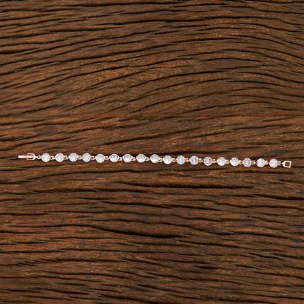 Cz Tennis Bracelet With Rose Gold Plating