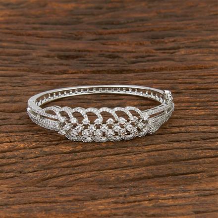 Cz Classic Kada With Rhodium Plating