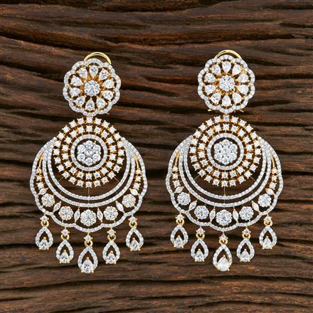 Cz Classic Earring With 2 Tone Plating