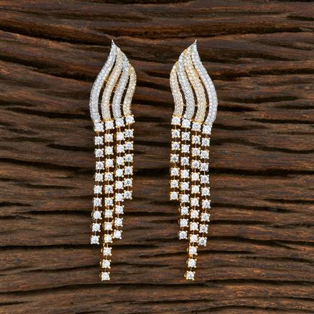 Cz Classic Earring With 2 Tone Plating