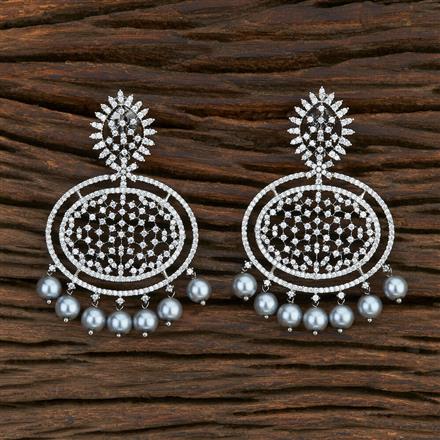 Cz Classic Earring With Black Plating