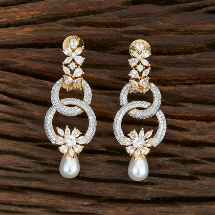 Cz Classic Earring With 2 Tone Plating