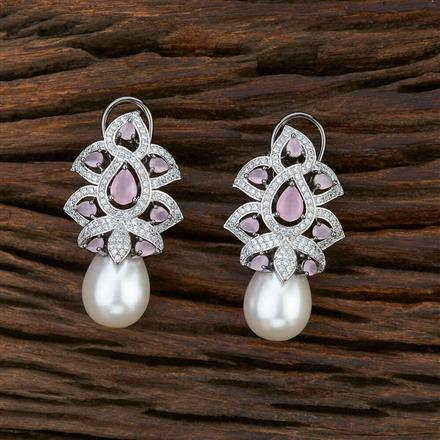 Cz Short Earring With Black Plating