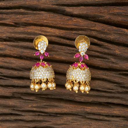 Cz Jhumki With Gold Plating