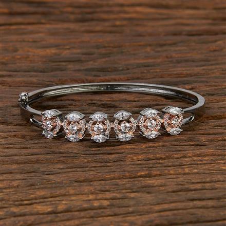 Cz Classic Kada With Black Rose Plating