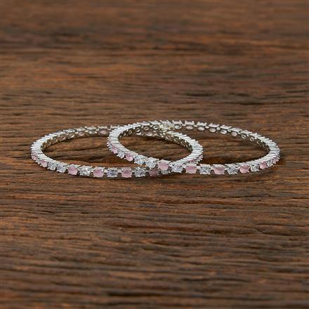 Cz Classic Bangles With Rhodium Plating