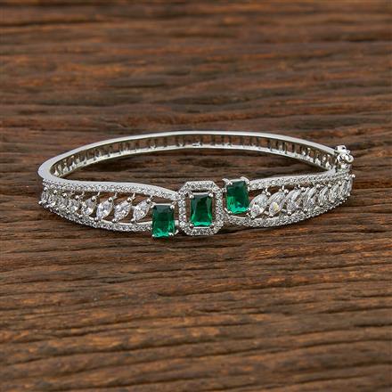 Cz Classic Kada With Rhodium Plating