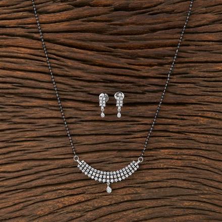 Cz Classic Mangalsutra With Rhodium Plating