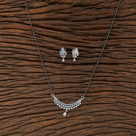 Cz Classic Mangalsutra With Rhodium Plating