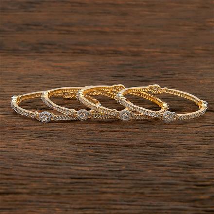 Cz Classic Bangles With 2 Tone Plating