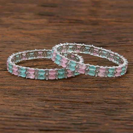 Cz Classic Bangles With Rhodium Plating