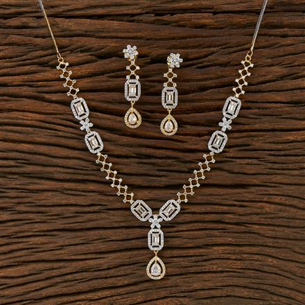Cz Classic Necklace With 2 Tone Plating