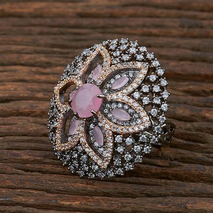 Cz Classic Ring With Black Rose Plating