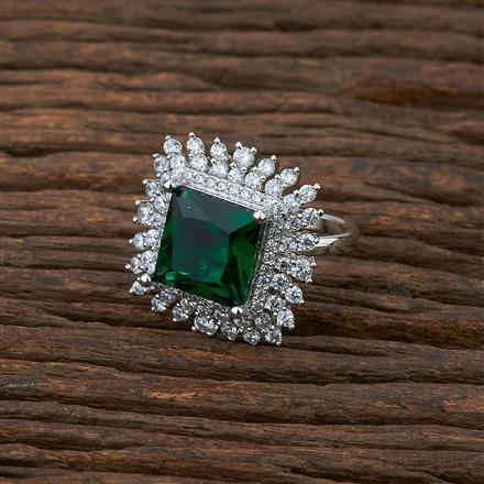 Cz Classic Ring With Rhodium Plating