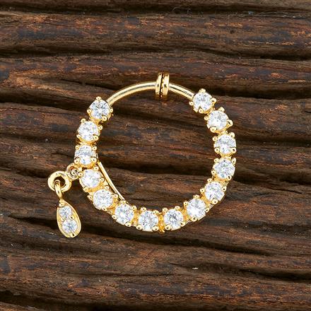 Cz Delicate Nose Ring With Gold Plating