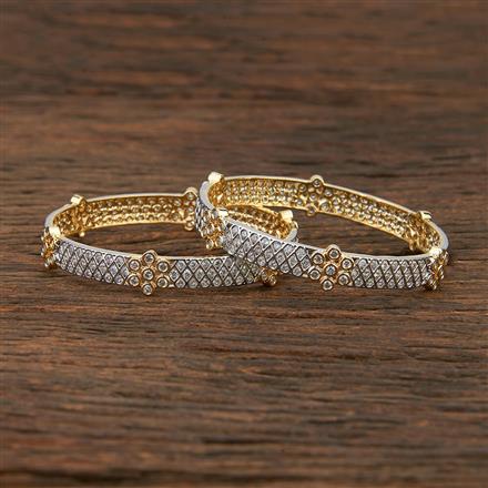 Cz Classic Bangles With 2 Tone Plating
