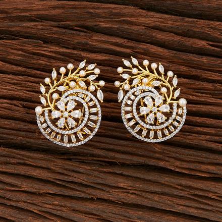 Cz Classic Earring With 2 Tone Plating