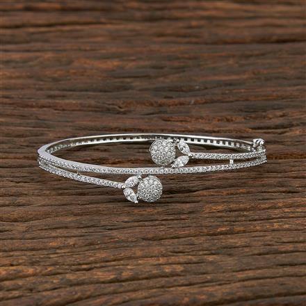 Cz Classic Kada With Rhodium Plating