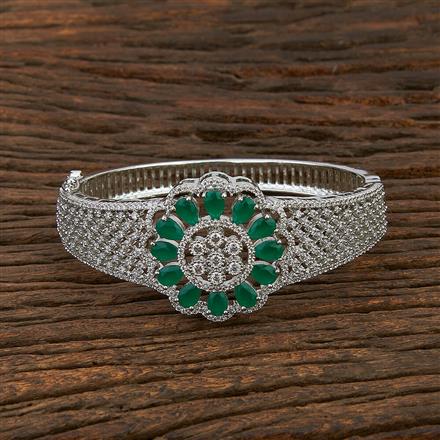 Cz Classic Kada With Rhodium Plating