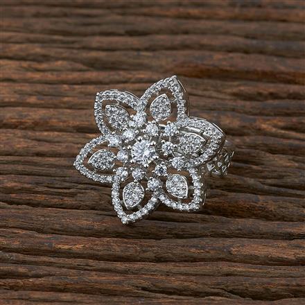 Cz Adjustable Ring With Rhodium Plating
