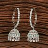 Cz Jhumki With Rhodium Plating