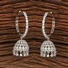 Cz Jhumki With Rhodium Plating