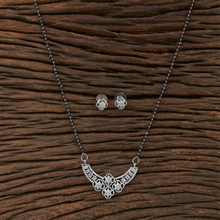 Cz Classic Mangalsutra With Rhodium Plating