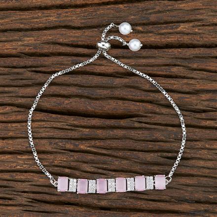 Cz Adjustable Bracelet With Rhodium Plating