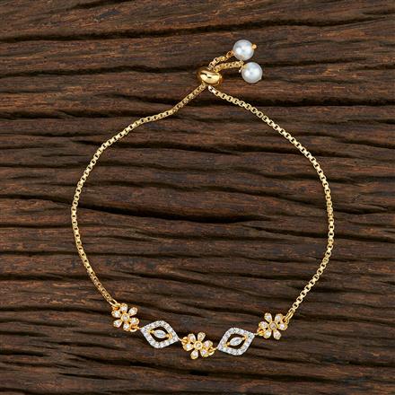 Cz Adjustable Bracelet With 2 Tone Plating