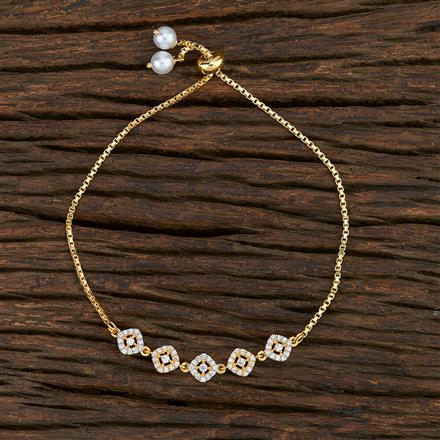 Cz Adjustable Bracelet With 2 Tone Plating