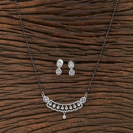 Cz Classic Mangalsutra With Rhodium Plating