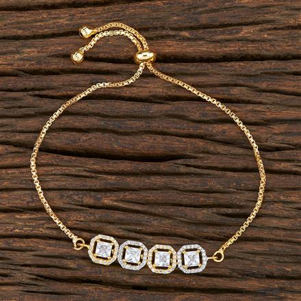 Cz Adjustable Bracelet With 2 Tone Plating