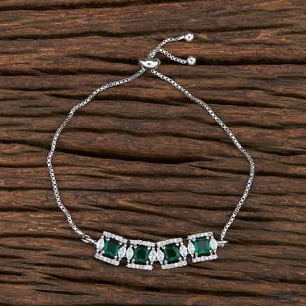 Cz Adjustable Bracelet With Rhodium Plating