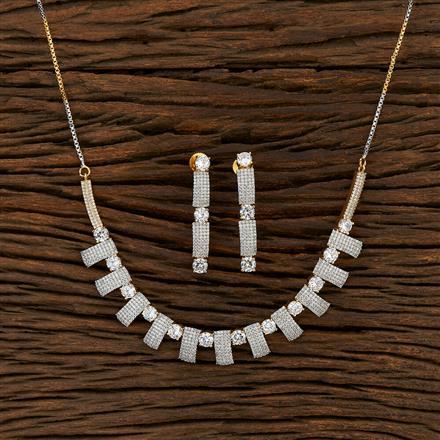 Cz Classic Necklace With 2 Tone Plating