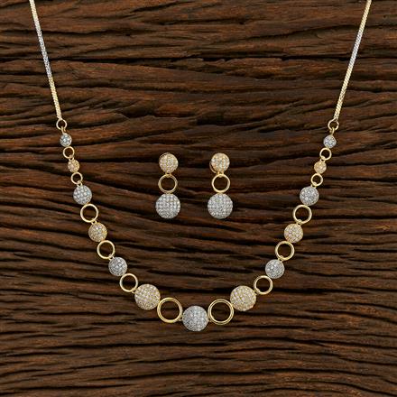 Cz Classic Necklace With 2 Tone Plating