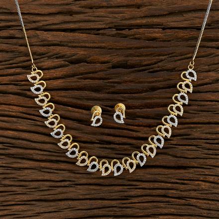 Cz Delicate Necklace With 2 Tone Plating