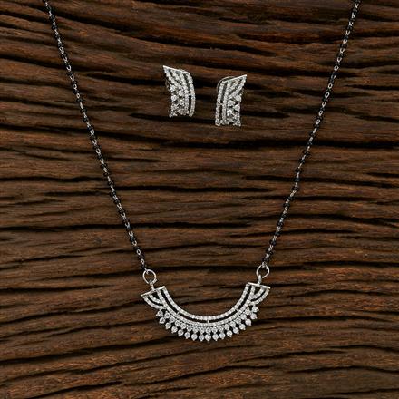 Cz Classic Mangalsutra With Rhodium Plating